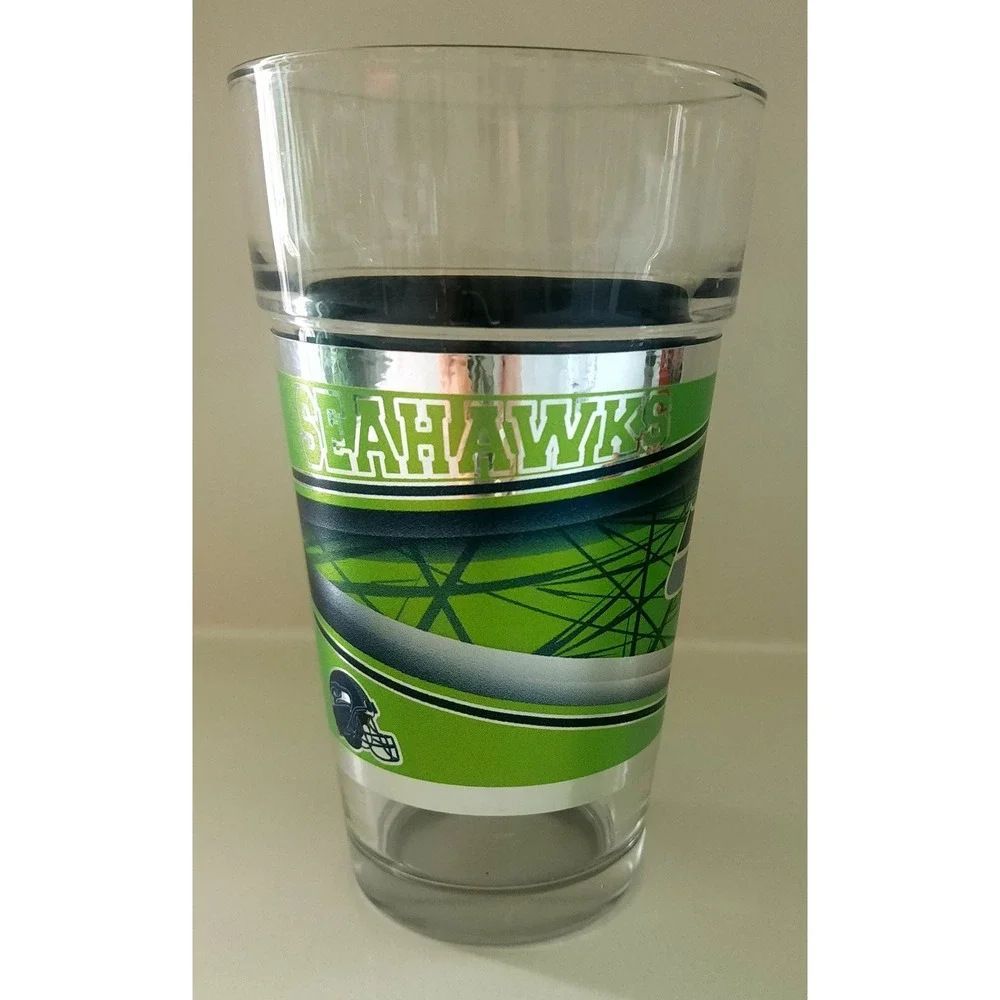 Seattle Seahawks Drinking Glass Tumbler 16 Oz